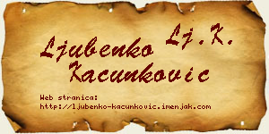 Ljubenko Kačunković vizit kartica